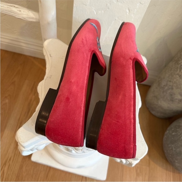LoveShackFancy x Stubbs & Wootton Rose Bow Slipper – Fuchsia Pink Velvet. EUC - Picture 7 of 14